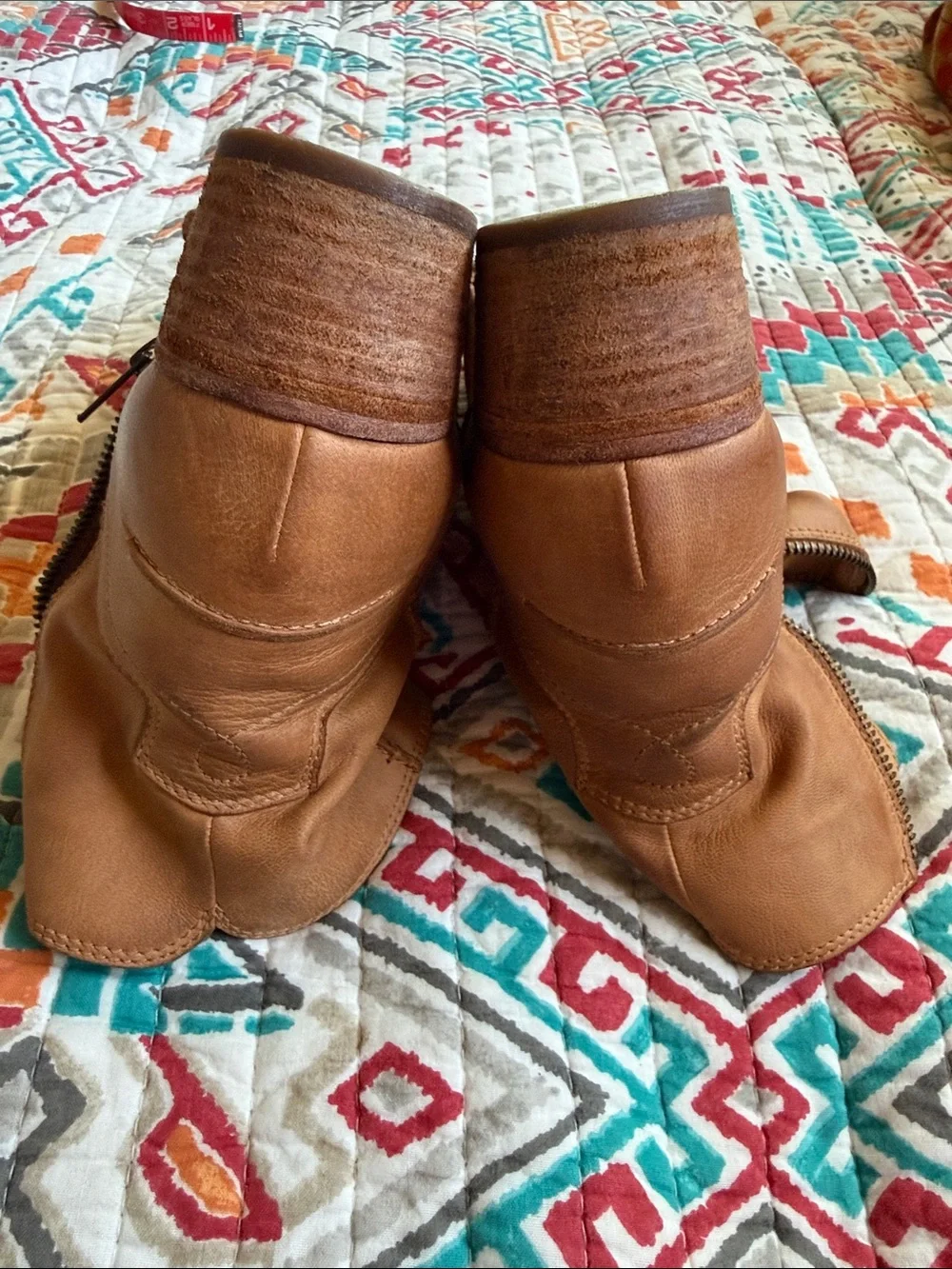 Frye Women's Brown Leather Ankle Boots with Side Zip